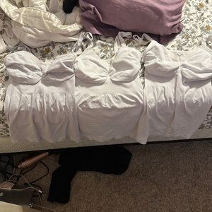 3 white nursing tanks, 1 white nursing bra